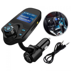 Автомобільний FM-модулятор T10 з Bluetooth, підтримка MP3, microSD, AUX, USB, чорний