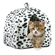 Мягкий домик для собак и кошек Pet Hut White ∙ Домашняя будка – лежанка для животных ∙ Домик питомца 40х35х35