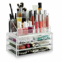 Органайзер для хранения косметики 4DRAWER Акриловый прозрачный настольный ящик - бокс для косметики и