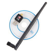 USB Wifi адаптер с антенной для ПК компьютера Pix-Link 5db 150M 802.11n
