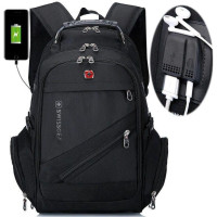 Рюкзак 8810 39 л, 17" + USB + дощовик black Чорний