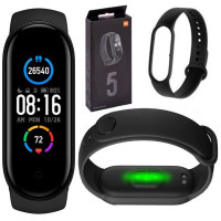 Фітнес браслет Smart Band M5 black 5 Hey Plus кольоровий М5 крокомір, вимірювання тиску і пульсу чорні, смарт