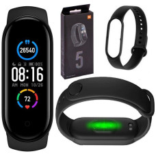 Фітнес браслет Smart Band M5 black 5 Hey Plus кольоровий М5 крокомір, вимірювання тиску і пульсу чорні, смарт