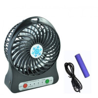 Настольный мини вентилятор Mini Fan XSFS-01 USB с аккумулятором 4.5W Black, портативный охладитель воздуха на