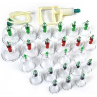 Вакуумные массажные антицеллюлитные банки с насосом - Pull Out a Vacuum Apparatus KL 24 шт, набор