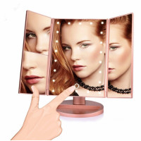 Косметическое тройное зеркало с сенсорной кнопкой Superstar Magnifying Mirror JN-817 3 в 1 с увеличением,