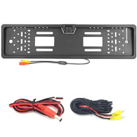 Камера заднього огляду в номерній рамці з 16 LED-підсвіткою, Black, CCD, паркувальні лінії