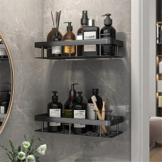 Настінний органайзер-полиця для ванної STORAGE RACK AND197 чорна