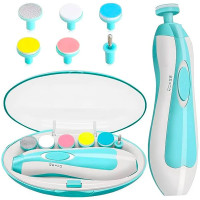 Аккумуляторная детская пилочка-триммер для ногтей NAIL TRIMMER XL-667 с 6 насадками и кейсом