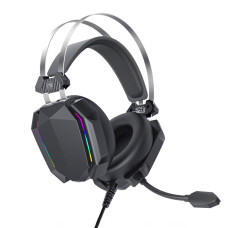 Гарнітура ігрова дротова XO GE-07 Black з AUX і USB повнорозмірна для ПК
