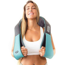 Масажний пояс із підігрівом Massage Shawl для шиї та спини блакитний