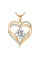 Намисто жіноче з блакитним цирконієвим каменем Heart Love золоте
