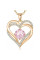 Намисто жіноче з блакитним цирконієвим каменем Heart Love золоте