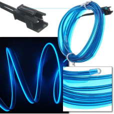 Підсвітка неонова гнучка для салону авто 5 м блакитна холодна з USB живленням