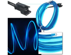Подсветка неоновая гибкая для салона авто 5 м голубая холодная с USB питанием