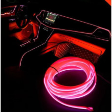 Гнучка неонова підсвітка салону авто 5 м, червона, холодний неон із кантом, USB, вологозахищена