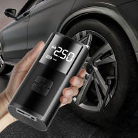Компресор портативний з Power Bank, LED-дисплеєм і ліхтариком 6000 мА·год для шин