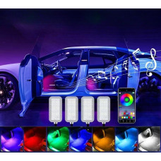 Підсвічування салону авто RGB 4 шт USB Bluetooth з керуванням через застосунок для ніг