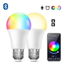 Лампа розумна LED RGB з білим і кольоровим світлом Tuya E27 Bluetooth