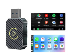 Адаптер для авто CarPlay і Android Auto бездротовий, під'єднання через USB і Bluetooth, чорний