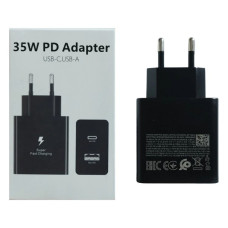 Сетевой адаптер для быстрой зарядки 35W с выходами USB-C и USB-A, поддержка Power Delivery, чёрный