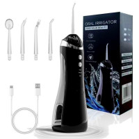Портативний іригатор A6s з акумулятором, USB заряджанням і чотирма змінними насадками для чищення зубів