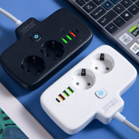 Мережевий фільтр LDNIO SE2435 з двома EU-розетками, чотирма USB-портами з QC3.0 і PD 20 Вт, захист від перегрівання