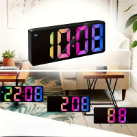 Світлодіодний цифровий настільний дзеркальний годинник з LED-дисплеєм, будильником і термометром
