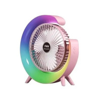 Вентилятор настольный с подсветкой RGB три режима вращение на сто восемьдесят градусов питание через USB
