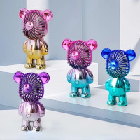 Дитячий портативний USB-вентилятор у формі ведмедя безшумний акумуляторний 2 в 1