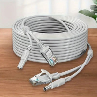 Готовый комбинированный кабель RJ45 с DC длиной 10 метров, медный, предназначен для систем видеонаблюдения с