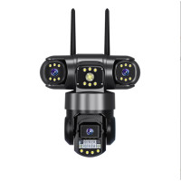 Вулична Wi-Fi IP-камера відеоспостереження V380 SC28-W з роздільною здатністю 12 МП, обладнана чотирма об'єктивами