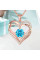 Намисто жіноче з блакитним цирконієвим каменем Heart Love золоте