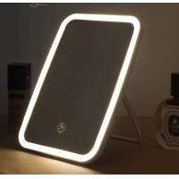 Дзеркало настільне макіяжне з LED-підсвіткою і сенсорним вимикачем на акумуляторі