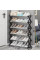 Полиця для взуття складана Shoe Rack на 6 ярусів Чорна алюмінієві труби Розбірна взуття