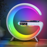 Функциональная лампа ночник Light Sound Machine 5 в 1 с беспроводной зарядкой 15W,Bluetooth колонкой