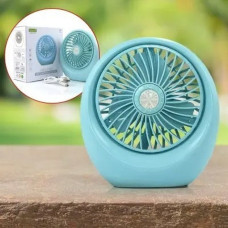 Мінівентилятор настільний Fan SQ1978A з акумулятором і USB-підзарядкою, 2 швидкості, 3 лопаті, синій