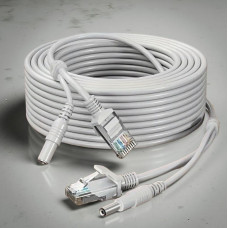 Готовий комбінований кабель RJ45 + DC, 20 м, мідний, для відеоспостереження