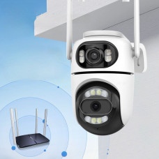 Вулична WiFi IP-камера Q2 PTZ подвійна з двома об'єктивами 8 МП, онлайн-відеоспостереження