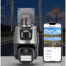 Вулична Wi-Fi IP-камера відеоспостереження Dual Lens 6MP з бузковим і двостороннім зв'язком для дому