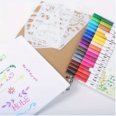 Набір маркерів Alexvyan 36 кольорів із подвійними наконечниками, пензель і тонкий наконечник, водорозчинні художні маркери