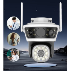 Вулична Wi-Fi відеокамера Q70 з трьома лінзами 2+2 Мп, нічним баченням, датчиком руху та підтримкою LAN