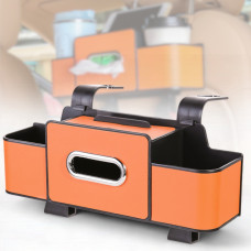 Автомобільний органайзер на підголівник із відділенням для серветок і тримачами DriveTidy жовтогарячий