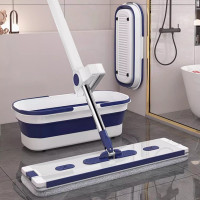 Швабра з відтискачем і складаним відром для прибирання підлоги домашня