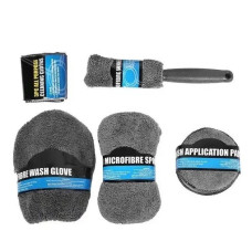 Набір рушників і аксесуарів із мікрофібри 9 в 1 для миття та полірування автомобіля