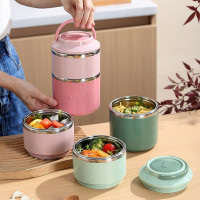 Ланчбокс LY-1032 2-ярусний харчовий контейнер 1060 мл із неіржавкої сталі 304 із ізоляцією та ручкою