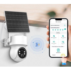 Вулична сонячна Wi-Fi PTZ камера відеоспостереження 360° з нічним баченням і мікрофоном TQ1-GK4-6MP ISEE