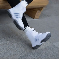 Бахіли силіконові водонепроникні багаторазові для взуття 43-45, високі чохли від дощу та бруду AND141