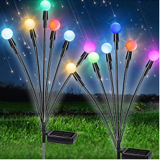 Садові світильники «Світлячки» на сонячній батареї AND Firefly 2 шт. по 70 см, RGB, 6 світлодіодів, водонепроникні IP65