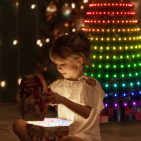 Світлодіодна гірлянда 10LINE 2M, 200 ламп, керування через APP, USB, IP64, мультиколор